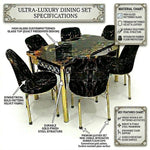 Luxury Black & Gold Marble Dining Table Set (6-Seater)
