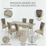 Elegantes Esszimmer-Set für 6 Personen im türkischen Stil (Beige)