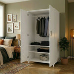 Moderner 2-türiger Schlafzimmerschrank mit Ganzkörperspiegel & Stauraum