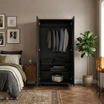 Modern 2-Door Bedroom Wardrobe with Spacious Storage