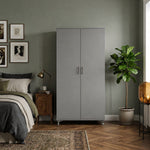 Modern 2-Door Bedroom Wardrobe with Spacious Storage