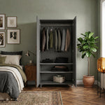 Modern 2-Door Bedroom Wardrobe with Spacious Storage