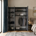 Moderner 3-türiger Kleiderschrank mit Ganzkörperspiegel für das Schlafzimmer