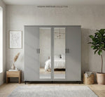 Premium 4-Door Modern Wardrobe  with Dual Mirror Panels – & Multi-Functional Storage