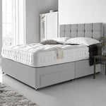 Modern Divan Bed With Mattress (Silver)