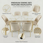 Modern Green Dining Table Set (6-Seater)
