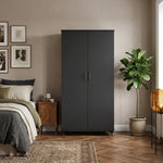 Modern 2-Door Bedroom Wardrobe with Spacious Storage
