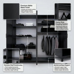 Premium 4-Door Modern Wardrobe  with Dual Mirror Panels – & Multi-Functional Storage
