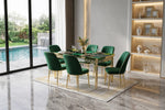 Modern Green Dining Table Set (6-Seater)